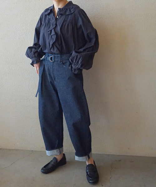 JOURNAL STANDARD LUXE（ジャーナルスタンダード　ラックス）の「80コットンローンフリルブラウス（シャツ/ブラウス・レディース・ホワイト/ブラック・FREE）」の10枚目の写真