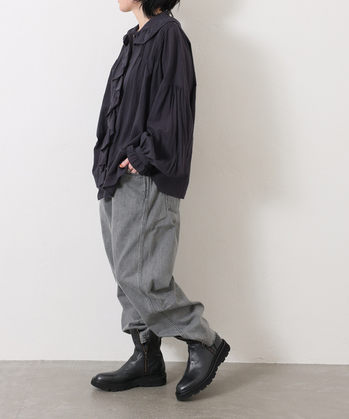 JOURNAL STANDARD LUXE（ジャーナルスタンダード　ラックス）の「80コットンローンフリルブラウス（シャツ/ブラウス・レディース・ホワイト/ブラック・FREE）」の13枚目の写真