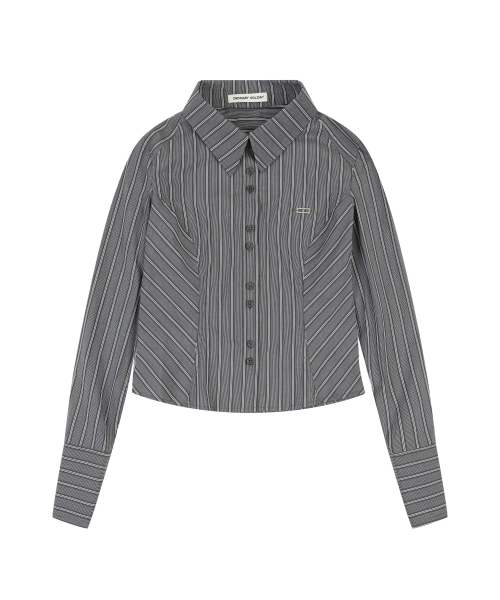 ORDINARY HOLIDAY（オーディナリー ホリデー）の「MULTI STRIPE SLIM FIT SHIRT [CHARCOAL]（シャツ/ブラウス・レディース・その他・FREE）」の2枚目の写真