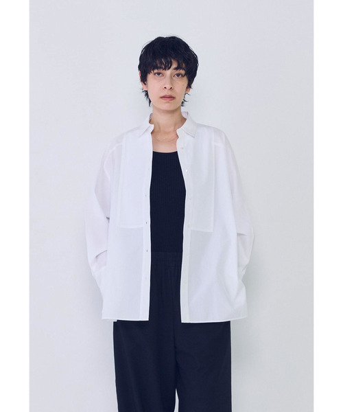 1er Arrondissement(プルミエアロンディスモン)の「ブザムシャツ(シャツ/ブラウス・レディース・グレー×サックスブルー/オフホワイト/ストライプ・38/36)」の2枚目の写真