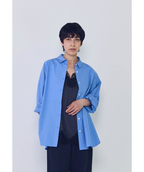 1er Arrondissement(プルミエアロンディスモン)の「ブザムシャツ(シャツ/ブラウス・レディース・グレー×サックスブルー/オフホワイト/ストライプ・38/36)」の1枚目の写真