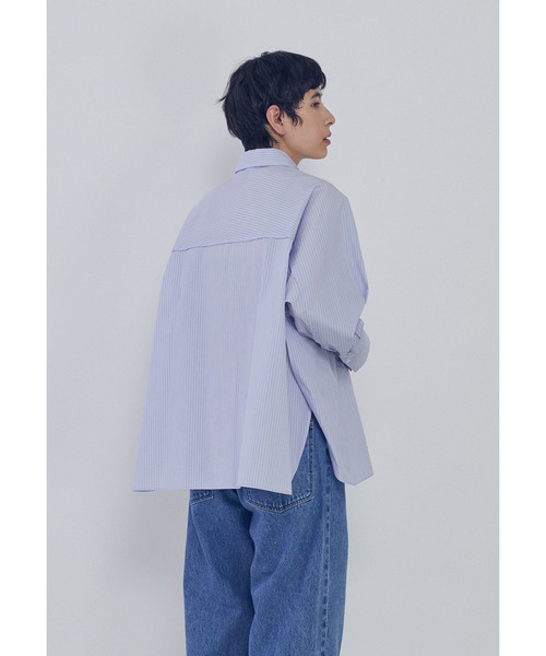 1er Arrondissement(プルミエアロンディスモン)の「ブザムシャツ(シャツ/ブラウス・レディース・グレー×サックスブルー/オフホワイト/ストライプ・38/36)」の19枚目の写真