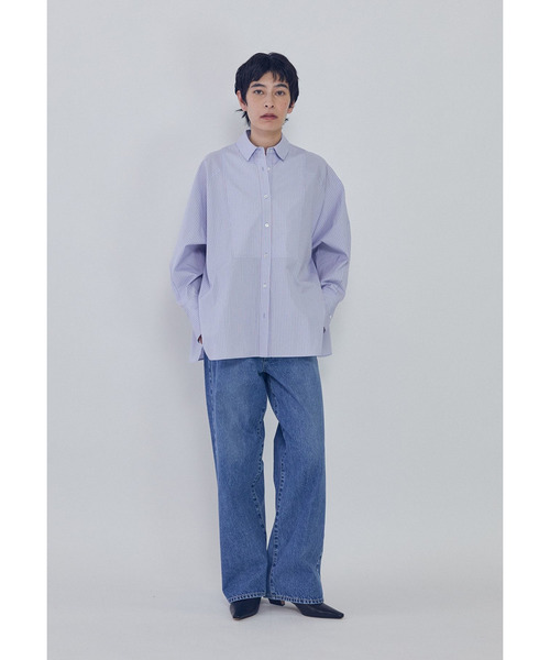 1er Arrondissement(プルミエアロンディスモン)の「ブザムシャツ(シャツ/ブラウス・レディース・グレー×サックスブルー/オフホワイト/ストライプ・38/36)」の20枚目の写真