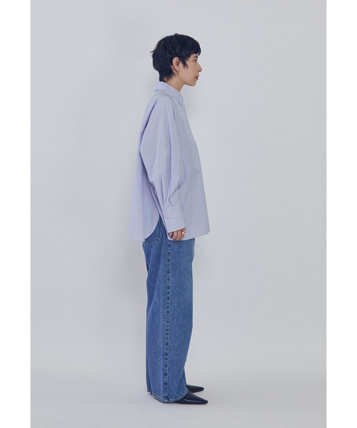 1er Arrondissement(プルミエアロンディスモン)の「ブザムシャツ(シャツ/ブラウス・レディース・グレー×サックスブルー/オフホワイト/ストライプ・38/36)」の21枚目の写真