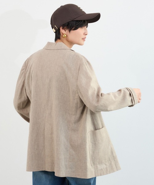 BARNYARDSTORM（バンヤードストーム）の「BARNYARDSTORM / CONFITリネンテーラージャケット＜セットアップ対応＞【『ネルソンさん』YouTubeご紹介アイテム】（テーラードジャケット・レディース・ベージュ/ブラック・M/S）」の5枚目の写真