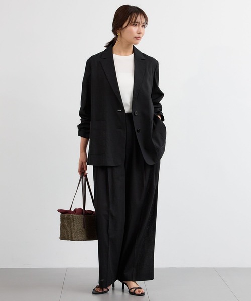 BARNYARDSTORM（バンヤードストーム）の「BARNYARDSTORM / CONFITリネンテーラージャケット＜セットアップ対応＞【『ネルソンさん』YouTubeご紹介アイテム】（テーラードジャケット・レディース・ベージュ/ブラック・M/S）」の11枚目の写真