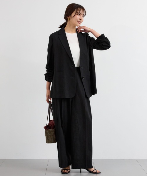 BARNYARDSTORM（バンヤードストーム）の「BARNYARDSTORM / CONFITリネンテーラージャケット＜セットアップ対応＞【『ネルソンさん』YouTubeご紹介アイテム】（テーラードジャケット・レディース・ベージュ/ブラック・M/S）」の18枚目の写真