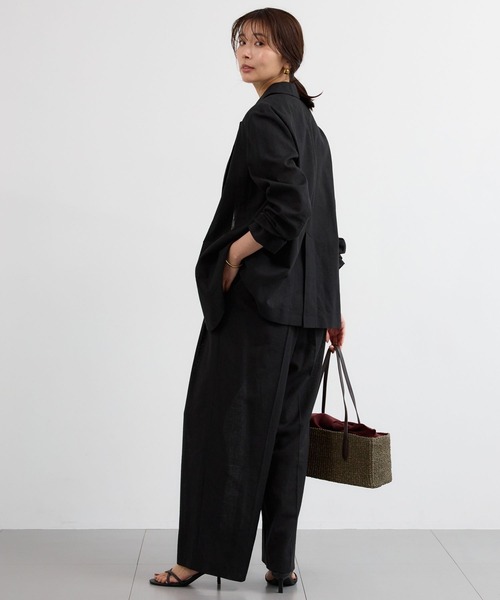 BARNYARDSTORM（バンヤードストーム）の「BARNYARDSTORM / CONFITリネンテーラージャケット＜セットアップ対応＞【『ネルソンさん』YouTubeご紹介アイテム】（テーラードジャケット・レディース・ベージュ/ブラック・M/S）」の21枚目の写真