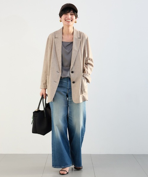 BARNYARDSTORM（バンヤードストーム）の「BARNYARDSTORM / CONFITリネンテーラージャケット＜セットアップ対応＞【『ネルソンさん』YouTubeご紹介アイテム】（テーラードジャケット・レディース・ベージュ/ブラック・M/S）」の16枚目の写真