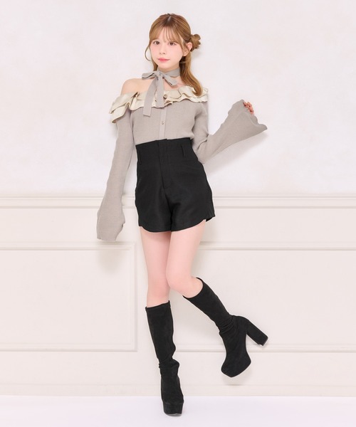 apres jour（アプレジュール）の「チョーカー付きフリルワンショルニット（ニット/セーター・レディース・ブラック/グレイッシュベージュ・フリー/X-LARGE）」の14枚目の写真