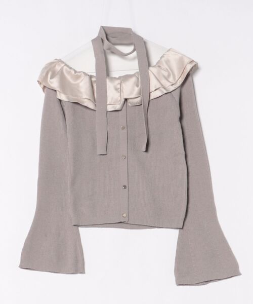 apres jour（アプレジュール）の「チョーカー付きフリルワンショルニット（ニット/セーター・レディース・ブラック/グレイッシュベージュ・フリー/X-LARGE）」の16枚目の写真