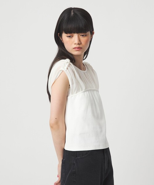 EMMEL REFINES(エメルリファインズ)の「<EMMEL REFINES>EM ヨウリュウ カタフリル ドッキング Tシャツ(Tシャツ/カットソー・レディース・ブラック/オフホワイト・FREE)」の17枚目の写真