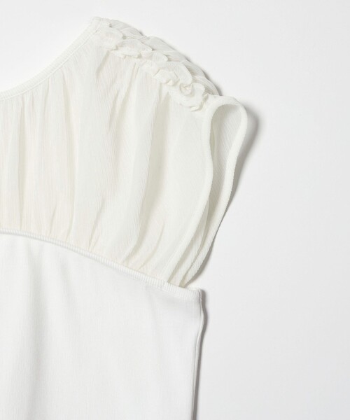EMMEL REFINES(エメルリファインズ)の「<EMMEL REFINES>EM ヨウリュウ カタフリル ドッキング Tシャツ(Tシャツ/カットソー・レディース・ブラック/オフホワイト・FREE)」の10枚目の写真