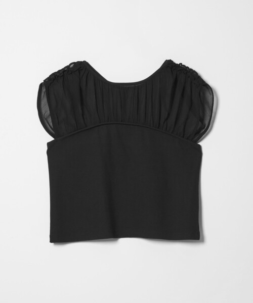 EMMEL REFINES(エメルリファインズ)の「<EMMEL REFINES>EM ヨウリュウ カタフリル ドッキング Tシャツ(Tシャツ/カットソー・レディース・ブラック/オフホワイト・FREE)」の12枚目の写真