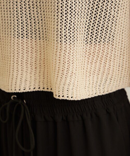 Omekashi（オメカシ）の「メッシュワイドニット（ニット/セーター・レディース・ベージュ/オフホワイト/ブラック/ブラウン・FREE）」の10枚目の写真