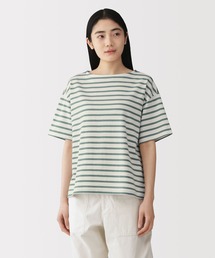婦人 引き揃え天竺編みボートネック半袖Ｔシャツ
