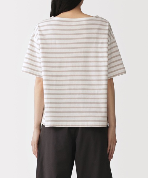 婦人 引き揃え天竺編みボートネック半袖Tシャツ（Tシャツ/カットソー