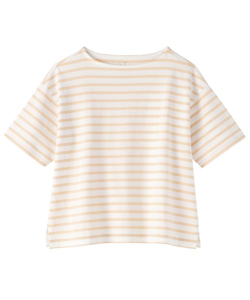 無印良品(ムジルシリョウヒン)の「婦人 引き揃え天竺編みボートネック半袖Tシャツ(Tシャツ/カットソー・レディース・ブルー系/ライトグレー系/ブラウン系/ライトオレンジ系/スモーキーグリーン系/ネイビー系・S/M/L/XL)」の10枚目の写真