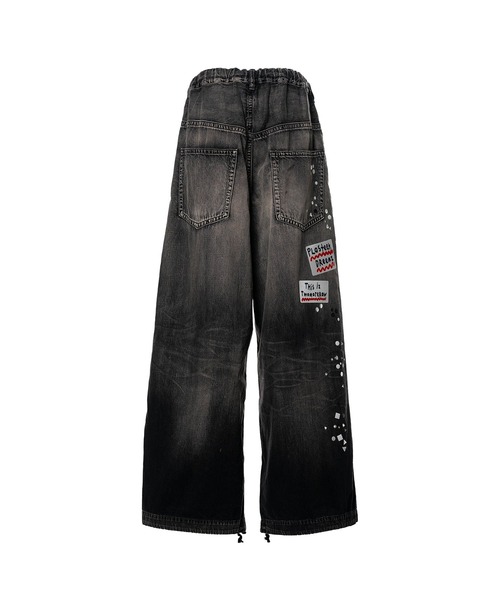 MIHARAYASUHIRO（ミハラヤスヒロ）の「【MIHARAYASUHIRO/ミハラヤスヒロ】DENIM STICKER PANTS/デニムステッカーパンツ（デニムパンツ・レディース・ブラック/インディゴブルー・38/36）」の4枚目の写真