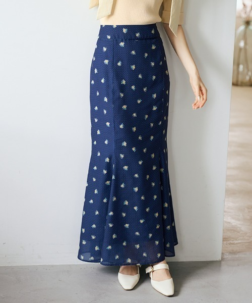 31 Sons de mode(トランテアン ソン ドゥ モード)の「2026春夏新作 ドット×フラワーマーメイドスカート(スカート・レディース・ネイビー/アイボリー/ライトブルー・M/S)」の17枚目の写真