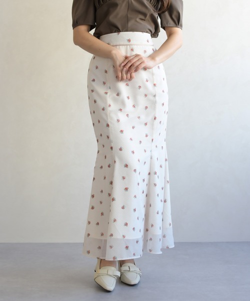 31 Sons de mode(トランテアン ソン ドゥ モード)の「2026春夏新作 ドット×フラワーマーメイドスカート(スカート・レディース・ネイビー/アイボリー/ライトブルー・M/S)」の21枚目の写真