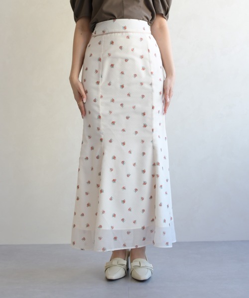 31 Sons de mode(トランテアン ソン ドゥ モード)の「2026春夏新作 ドット×フラワーマーメイドスカート(スカート・レディース・ネイビー/アイボリー/ライトブルー・M/S)」の10枚目の写真