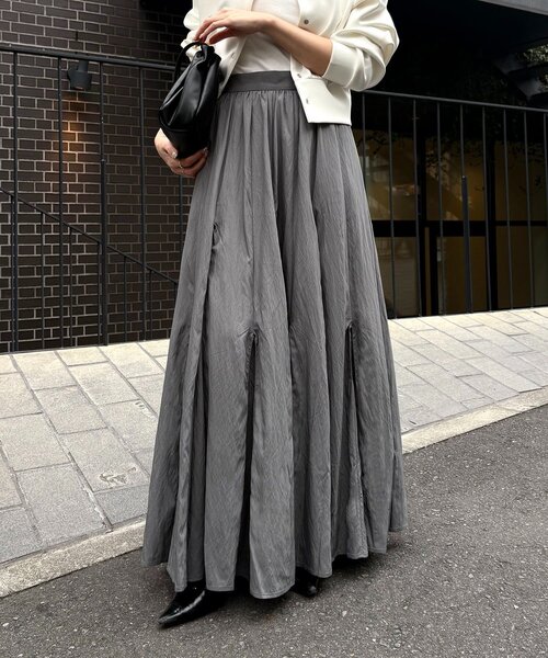 CAPRICIEUX LE'MAGE（カプリシューレマージュ）の「【低身長サイズあり】ランダム切替フレアスカート（スカート・レディース・ブラック/ホワイト/グレー・36/PS/38）」の3枚目の写真