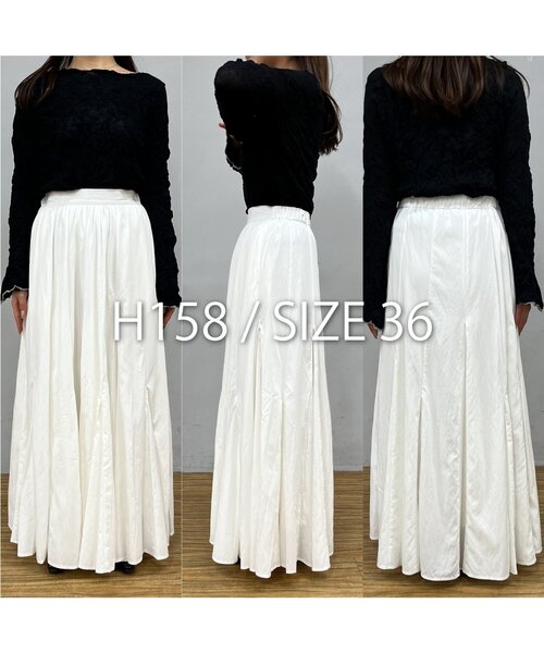 CAPRICIEUX LE'MAGE（カプリシューレマージュ）の「【低身長サイズあり】ランダム切替フレアスカート（スカート・レディース・ブラック/ホワイト/グレー・36/PS/38）」の5枚目の写真