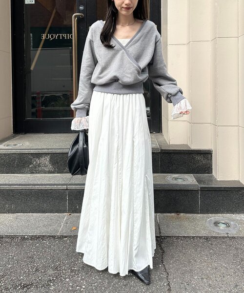 CAPRICIEUX LE'MAGE（カプリシューレマージュ）の「【低身長サイズあり】ランダム切替フレアスカート（スカート・レディース・ブラック/ホワイト/グレー・36/PS/38）」の7枚目の写真