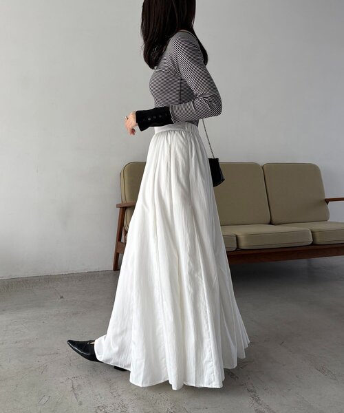 CAPRICIEUX LE'MAGE（カプリシューレマージュ）の「【低身長サイズあり】ランダム切替フレアスカート（スカート・レディース・ブラック/ホワイト/グレー・36/PS/38）」の17枚目の写真