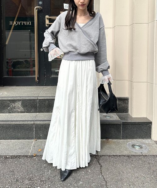 CAPRICIEUX LE'MAGE（カプリシューレマージュ）の「【低身長サイズあり】ランダム切替フレアスカート（スカート・レディース・ブラック/ホワイト/グレー・36/PS/38）」の18枚目の写真