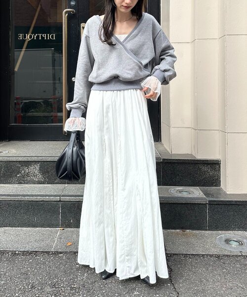 CAPRICIEUX LE'MAGE（カプリシューレマージュ）の「【低身長サイズあり】ランダム切替フレアスカート（スカート・レディース・ブラック/ホワイト/グレー・36/PS/38）」の19枚目の写真