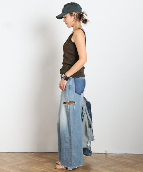 AP STUDIO(エーピーストゥディオ)の「メタリックリブニット(ブラック)(タンクトップ・レディース・ブラック・FREE)」の5枚目の写真