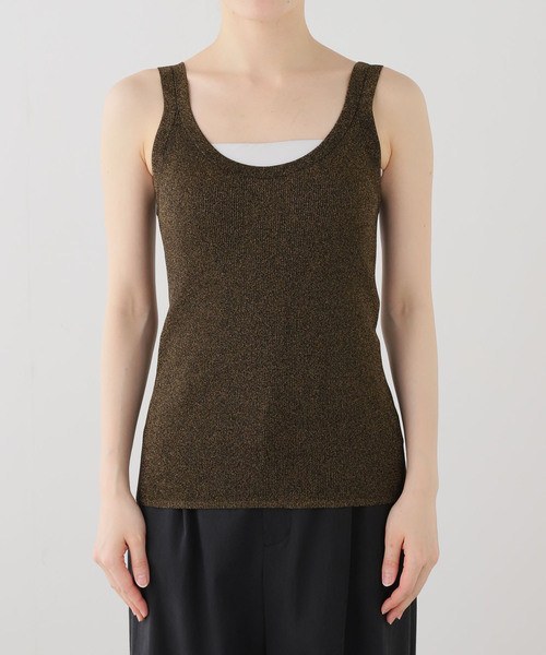 AP STUDIO(エーピーストゥディオ)の「メタリックリブニット(ブラック)(タンクトップ・レディース・ブラック・FREE)」の8枚目の写真