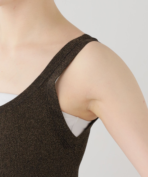 AP STUDIO(エーピーストゥディオ)の「メタリックリブニット(ブラック)(タンクトップ・レディース・ブラック・FREE)」の11枚目の写真