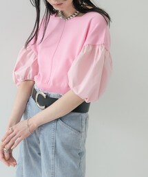パフスリーブ」に該当するトップス（ピンク/桃色系）ファッション通販