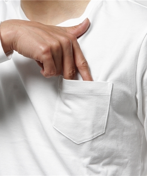 GLOBAL WORK（グローバルワーク）の「【高品質綿使用】スーピマＶネック長袖T/707541（Tシャツ/カットソー・メンズ・ネイビー/グレー/ホワイト・X-LARGE/SMALL/LARGE/MEDIUM）」の8枚目の写真