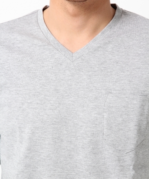 GLOBAL WORK（グローバルワーク）の「【高品質綿使用】スーピマＶネック長袖T/707541（Tシャツ/カットソー・メンズ・ネイビー/グレー/ホワイト・X-LARGE/SMALL/LARGE/MEDIUM）」の13枚目の写真