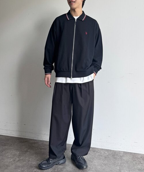 U.S. POLO ASSN.(ユーエスポロアッスン)の「【U.S. POLO ASSN.】鹿の子ジップブルゾン(ブルゾン・メンズ・アイボリー/ブラック/ネイビー/ブラウン・MEDIUM/LARGE)」の5枚目の写真