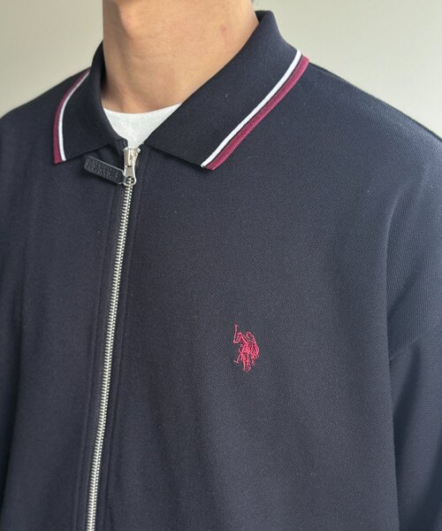 U.S. POLO ASSN.(ユーエスポロアッスン)の「【U.S. POLO ASSN.】鹿の子ジップブルゾン(ブルゾン・メンズ・アイボリー/ブラック/ネイビー/ブラウン・MEDIUM/LARGE)」の6枚目の写真