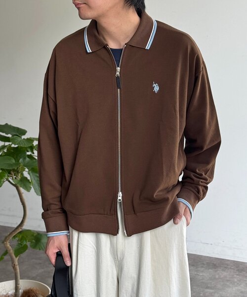 U.S. POLO ASSN.(ユーエスポロアッスン)の「【U.S. POLO ASSN.】鹿の子ジップブルゾン(ブルゾン・メンズ・アイボリー/ブラック/ネイビー/ブラウン・MEDIUM/LARGE)」の8枚目の写真
