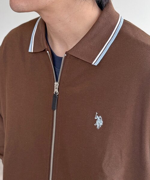 U.S. POLO ASSN.(ユーエスポロアッスン)の「【U.S. POLO ASSN.】鹿の子ジップブルゾン(ブルゾン・メンズ・アイボリー/ブラック/ネイビー/ブラウン・MEDIUM/LARGE)」の12枚目の写真