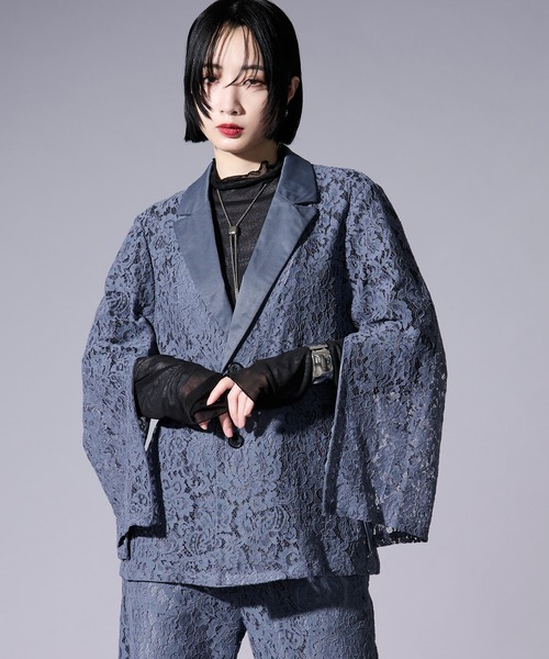 Ellno Loset（エルノロゼット）の「2wayコードレースジャケット/SETUP対応（テーラードジャケット・メンズ・ブラック/チャコール/ブルー・X-SMALL/SMALL/MEDIUM/LARGE）」の3枚目の写真