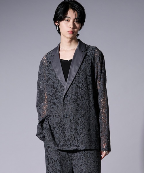 Ellno Loset（エルノロゼット）の「2wayコードレースジャケット/SETUP対応（テーラードジャケット・メンズ・ブラック/チャコール/ブルー・X-SMALL/SMALL/MEDIUM/LARGE）」の11枚目の写真