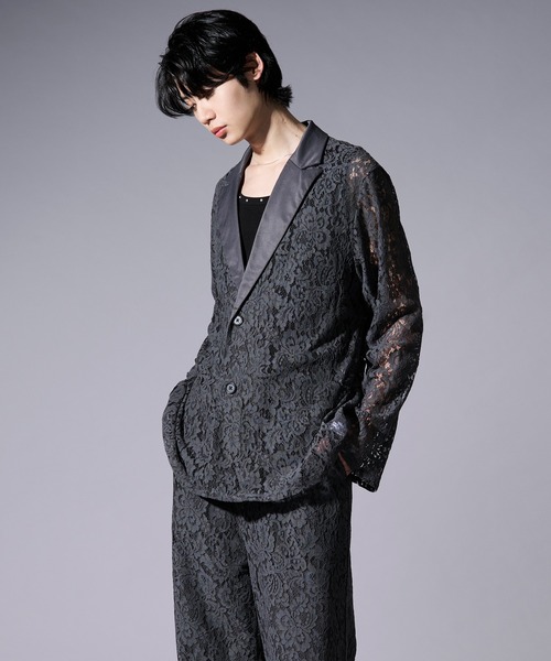 Ellno Loset（エルノロゼット）の「2wayコードレースジャケット/SETUP対応（テーラードジャケット・メンズ・ブラック/チャコール/ブルー・X-SMALL/SMALL/MEDIUM/LARGE）」の13枚目の写真