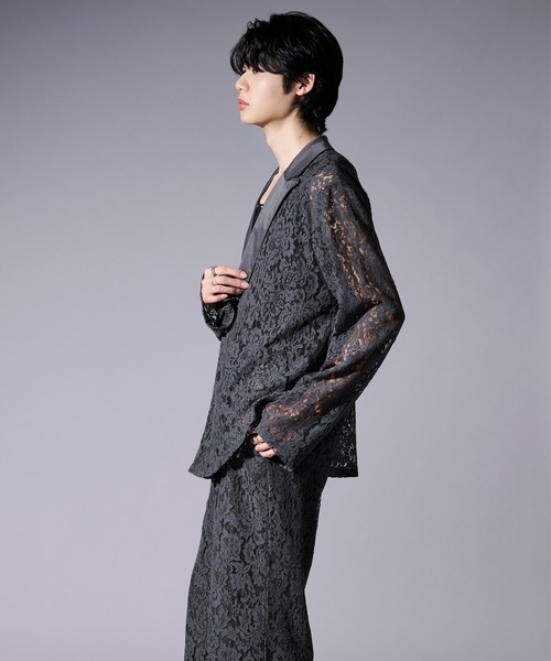 Ellno Loset（エルノロゼット）の「2wayコードレースジャケット/SETUP対応（テーラードジャケット・メンズ・ブラック/チャコール/ブルー・X-SMALL/SMALL/MEDIUM/LARGE）」の14枚目の写真