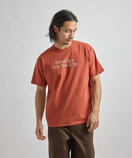 Saturdays NYC(サタデーズ ニューヨークシティ )の「Miller Standard SS T-Shirt(Tシャツ/カットソー・メンズ・チャコールグレー/キナリ/レンガ・S/M/L/XL/X-SMALL)」の6枚目の写真