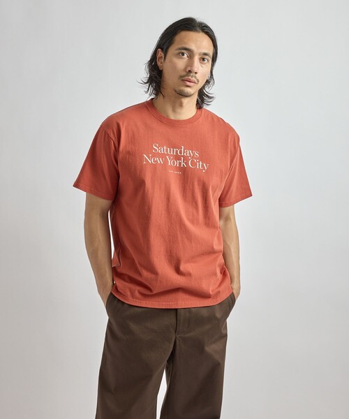 Saturdays NYC(サタデーズ ニューヨークシティ )の「Miller Standard SS T-Shirt(Tシャツ/カットソー・メンズ・チャコールグレー/キナリ/レンガ・S/M/L/XL/X-SMALL)」の3枚目の写真