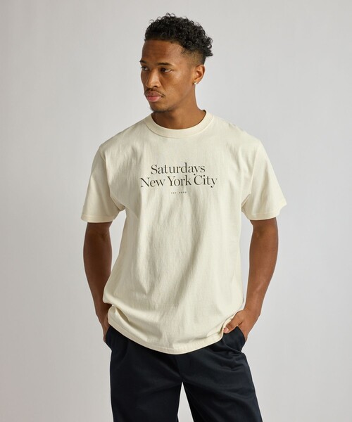 Saturdays NYC(サタデーズ ニューヨークシティ )の「Miller Standard SS T-Shirt(Tシャツ/カットソー・メンズ・チャコールグレー/キナリ/レンガ・S/M/L/XL/X-SMALL)」の2枚目の写真