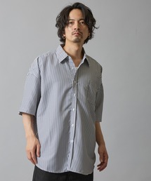 improves | 接触冷感 速乾 ストライプ 半袖シャツ(シャツ/ブラウス)